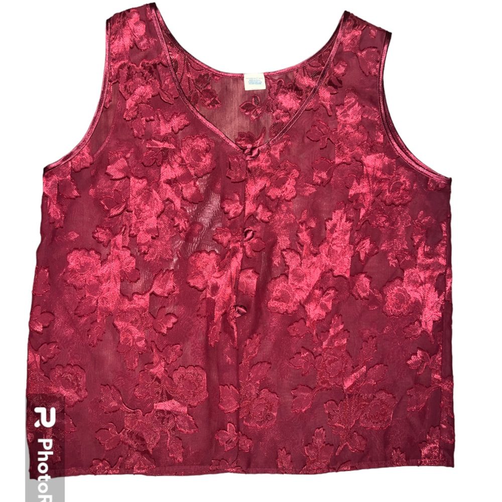 Anne Stuart Vintage Sheer Button Down Top